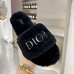 Dior Fur Women Slides Black