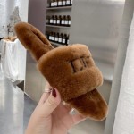 Dior Fur Women Slides Brown