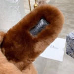 Dior Fur Women Slides Brown