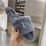 Dior Fur Women Slides Grey