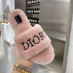 Dior Fur Women Slides Pink