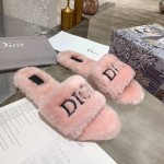 Dior Fur Women Slides Pink