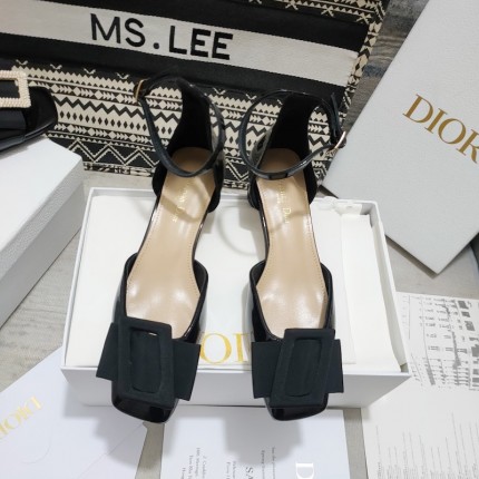 Dior Idylle Ballet Pump Black Patent Calfskin and Grosgrain