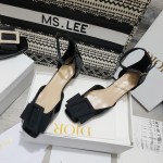 Dior Idylle Ballet Pump Black Patent Calfskin and Grosgrain