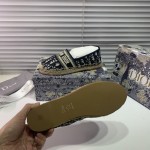 Dior Oblique Embroidered Cotton Espadrille Blue