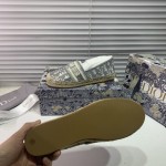 Dior Oblique Embroidered Cotton Espadrille Grey