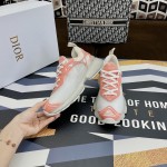 Dior Vibe Sneaker White Mesh and Pink Leather