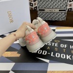 Dior Vibe Sneaker White Mesh and Pink Leather