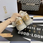 Dior Vibe Sneaker White Mesh and Gold-Tone Leather