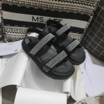 Dior DiorAct Sandal Black Technical Fabric and White Resin Pearls