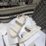 Dior DiorAct Sandal White Technical Fabric and White Resin Pearls