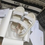 Dior DiorAct Sandal White Technical Fabric and White Resin Pearls