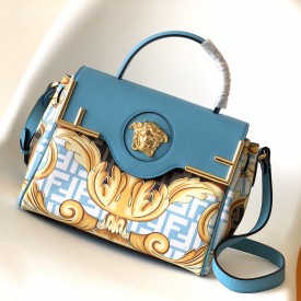 Fendace La Medusa Medium Handbag Blue