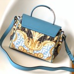 Fendace La Medusa Medium Handbag Blue