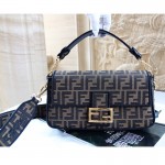 Fendi Baguette Brown FF Fabric Bag