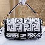 Fendi California Sky Baguette White Nappa Leather FF Print Bag