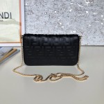 Fendi Wallet on Chain with Pouches Black FF Leather