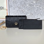 Fendi Wallet on Chain with Pouches Black FF Leather