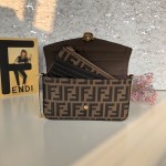 Fendi Wallet on Chain with Pouches Brown FF Leather