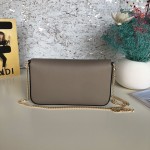 Fendi Wallet on Chain with Pouches Grey Leather