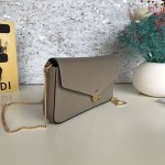 Fendi Wallet on Chain with Pouches Grey Leather