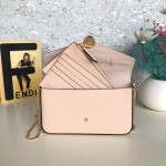 Fendi Wallet on Chain with Pouches Pink Leather