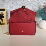 Fendi Wallet on Chain with Pouches Red Leather