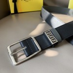 Fendi Leather belt with Pin Buckle Black / Silver 7C0435