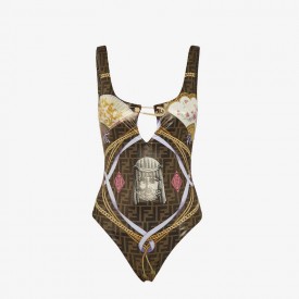 Fendi One-Piece Swimsuit Fendace multicolour Lycra® swimsuit