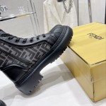 Fendi Domino Black leather biker boots