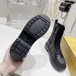 Fendi Domino Black leather biker boots