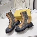 Fendi Domino Beige leather biker boots