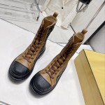 Fendi Domino Beige leather biker boots