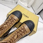 Fendi Domino Beige leather biker boots