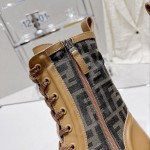 Fendi Domino Beige leather biker boots