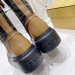 Fendi Domino Beige leather biker boots