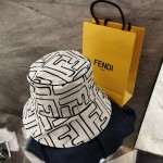 Fendi California Sky White Lycra Bucket Hat