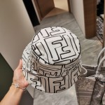 Fendi California Sky White Lycra Bucket Hat