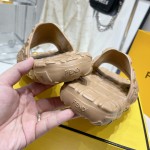 Fendi Cloud Slides Beige rubber slides