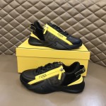 Fendi Flow Nylon Low Tops Sneaker Black / Yellow