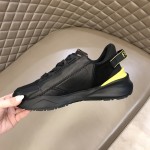 Fendi Flow Nylon Low Tops Sneaker Black / Yellow