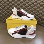 Fendi Flow Nylon Low Tops Sneaker White / Red