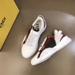 Fendi Flow Nylon Low Tops Sneaker White / Red