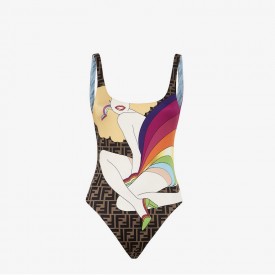 Replica Fendi Multicolor Lycra Swimsuit