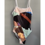 Fendi Multicolor Lycra One-Piece Swimsuit brown