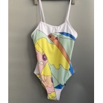 Fendi Multicolor Lycra One-Piece Swimsuit white