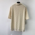 Fendi FF Logo Beige Cotton Polo Shirt