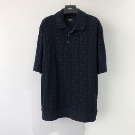 Replica Fendi Blue Cotton polo shirt