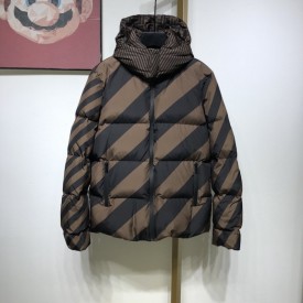 Fendi Reversible Tan & Black Down 'Forever Fendi' Puffer 