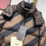 Fendi Reversible Tan & Black Down 'Forever Fendi' Puffer 